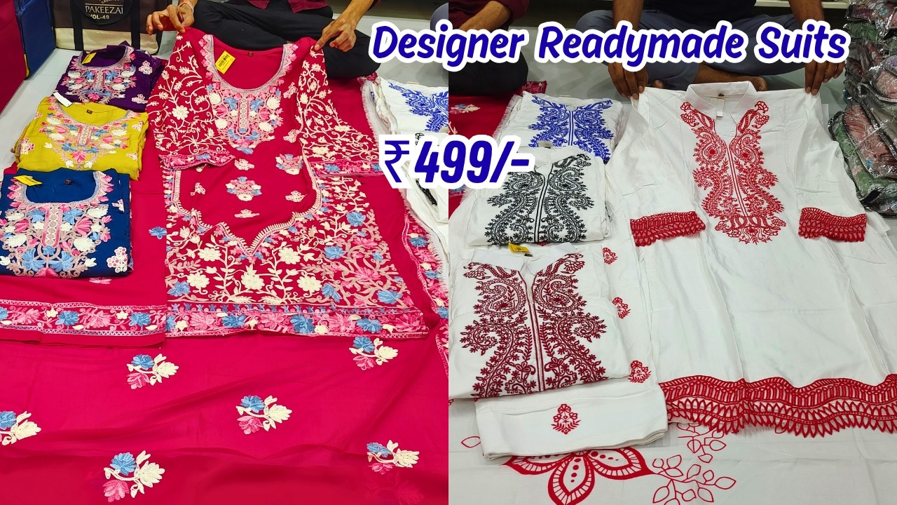 Hyderabad Designer Readymade Suits ❤️ Fancy Work Suits Pakistani Cotton Suits