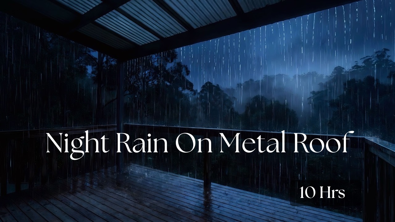 Rain on Metal Roof | Forest Cabin Deck  |10 Hours Sleep Sounds
