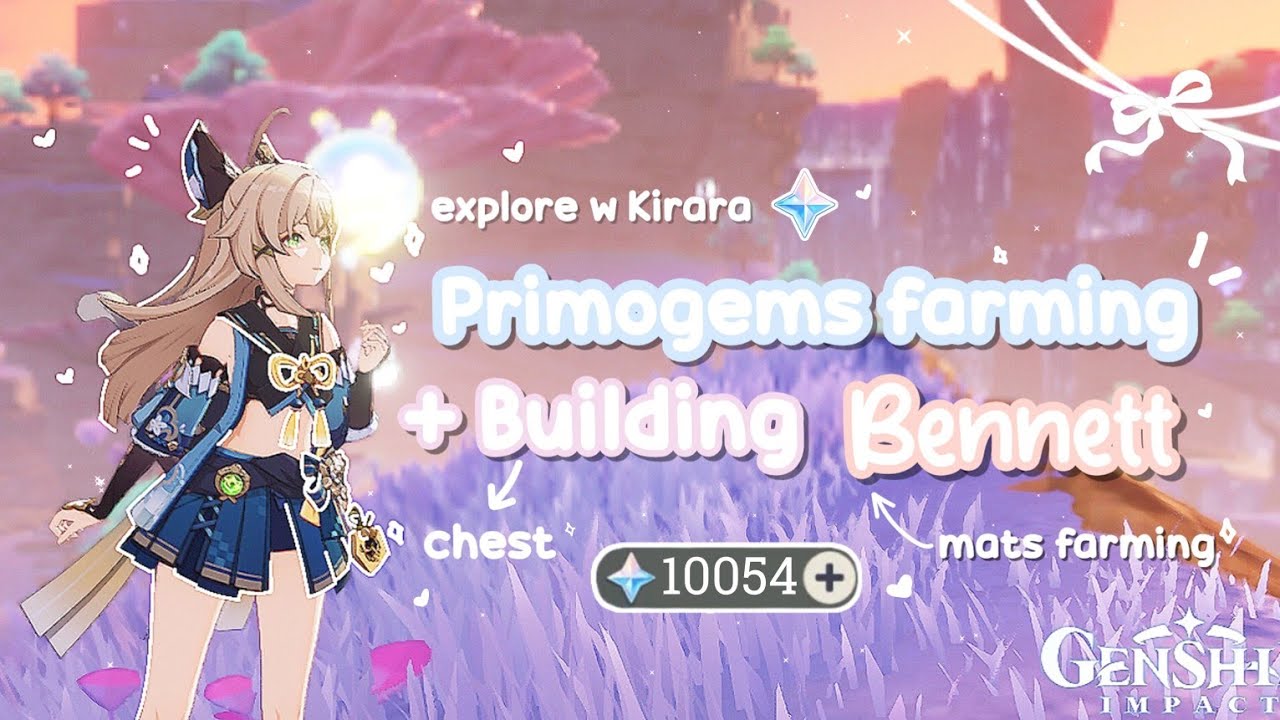 Farming primogems and building Bennett 𝜗𝜚⋆₊˚🍡⋆₊ fixing my f2p account 🐱 Cozy Genshin gameplay