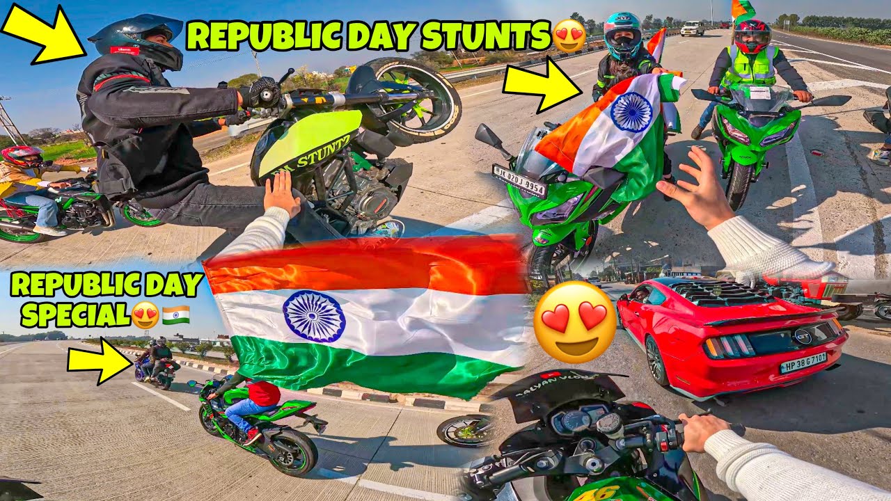 Republic Day😍🇮🇳 Special VLOG❤️ | Republic Day Stunts SUPERBIKE Rally❤️🇮🇳 Preparation for Ladakh Ride