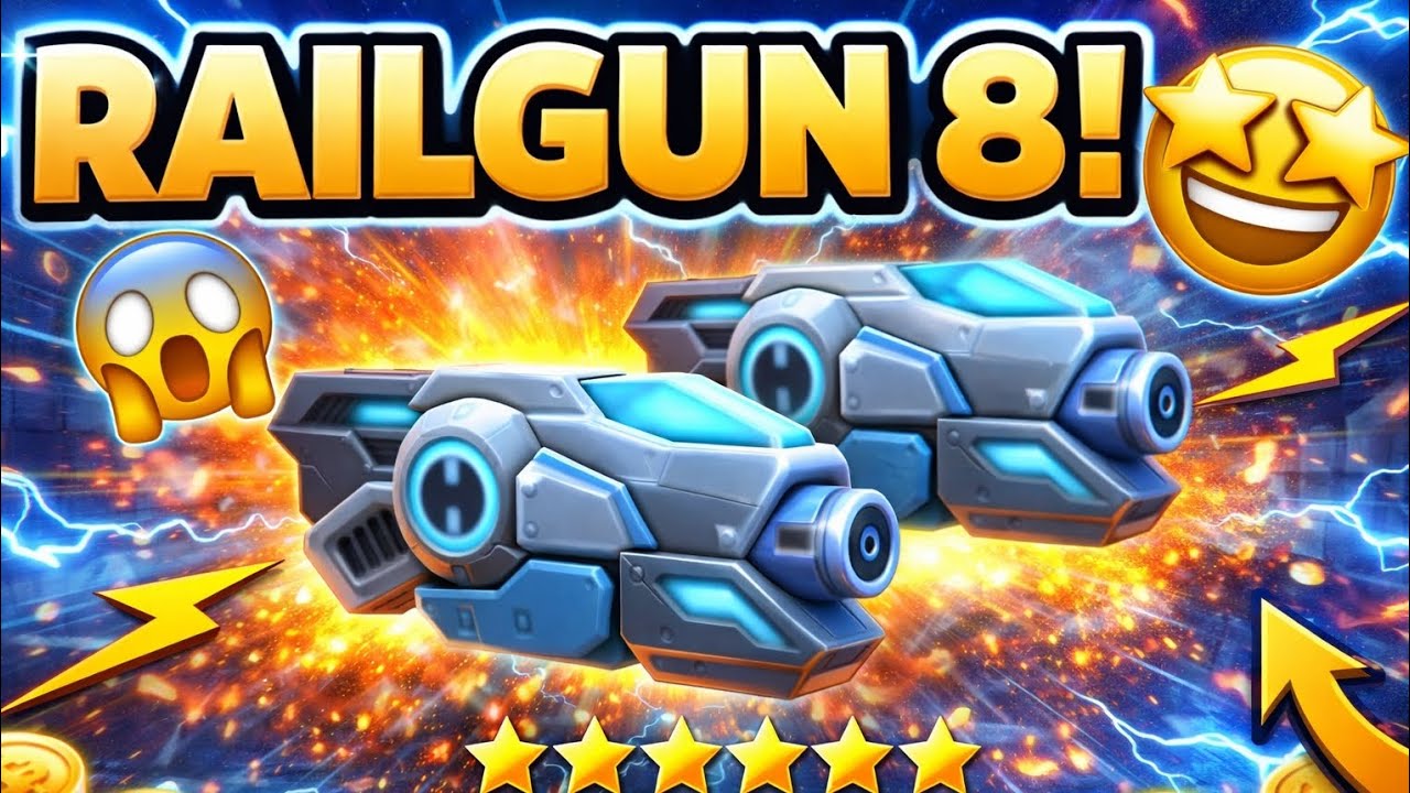 Amazing Railgun and cool luck 😎||Mech Arena||