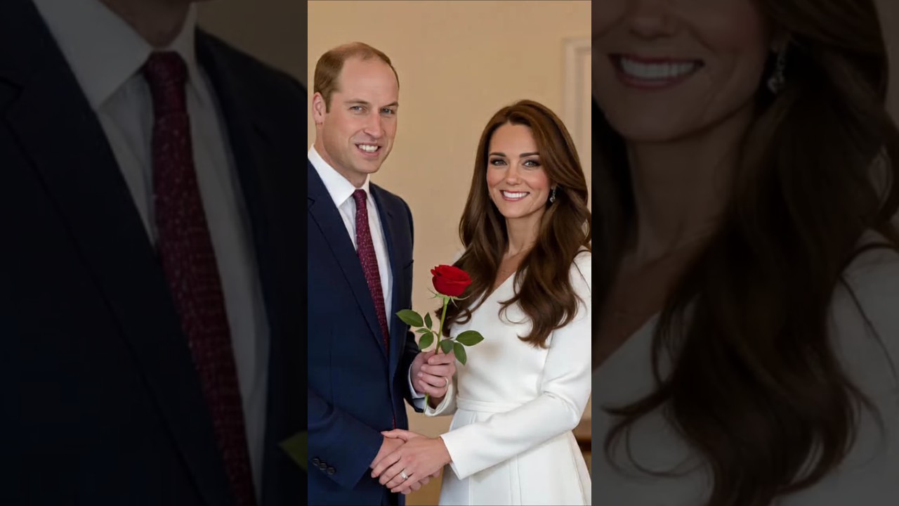 Prince William handing a Rose to kate Middleton #shortsfeed #princewilliam #royalnews