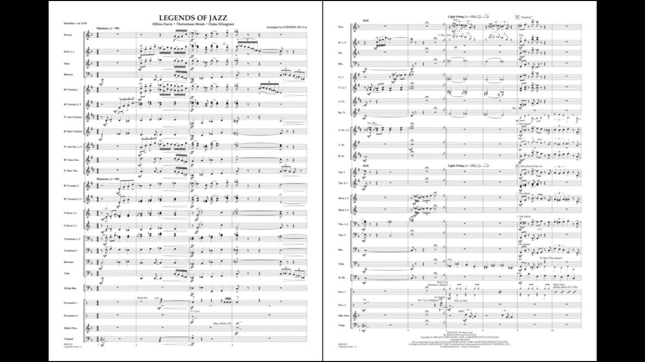 Legends of Jazz arranged by Stephen Bulla