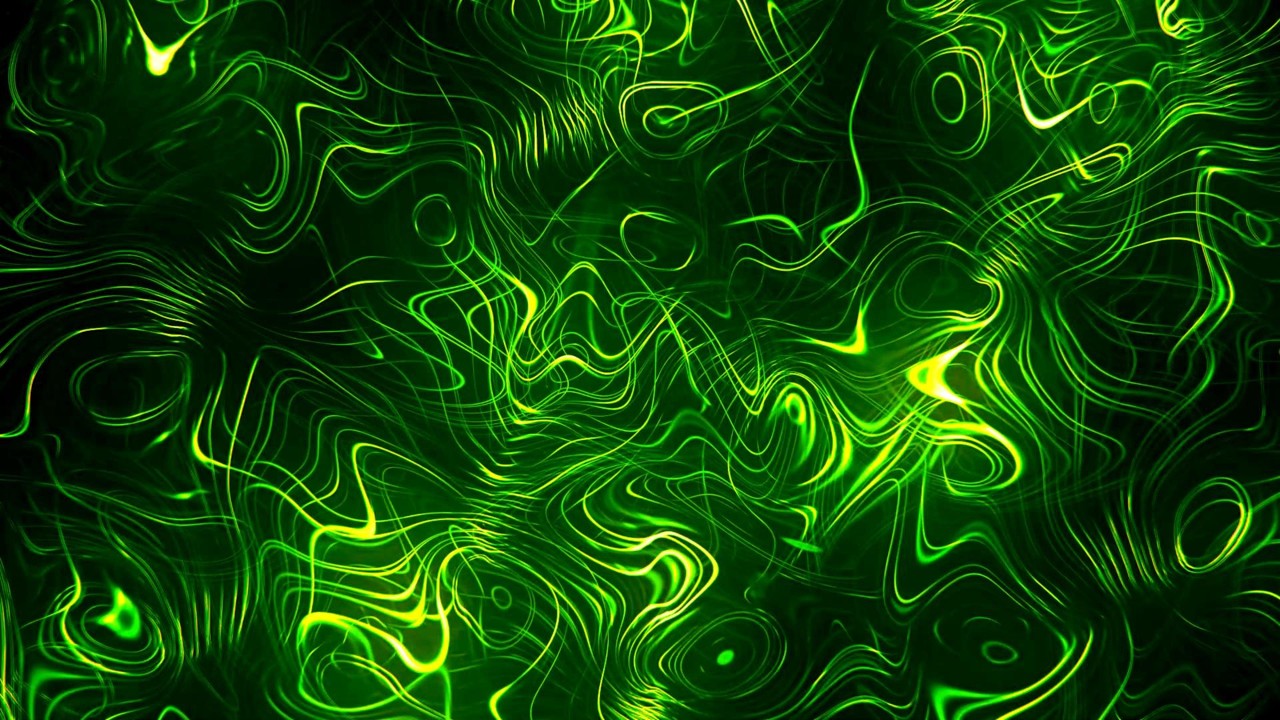 🎬 4K Заставка – Движущиеся Потоки Зеленого Неона | (Без Звука)