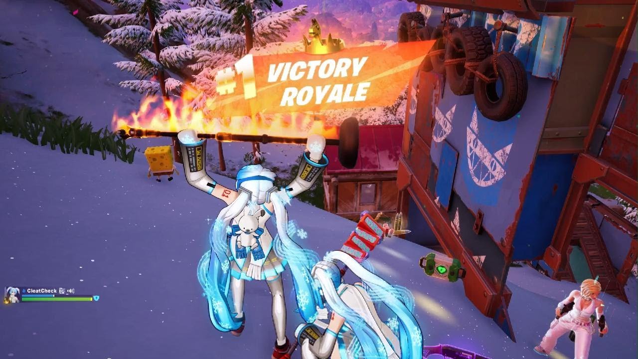 *NEW* REACTIVITY ON SNOW MIKU SKIN IN FORTNITE PS5 + A VICTORY ROYALE WIN! (DUO)