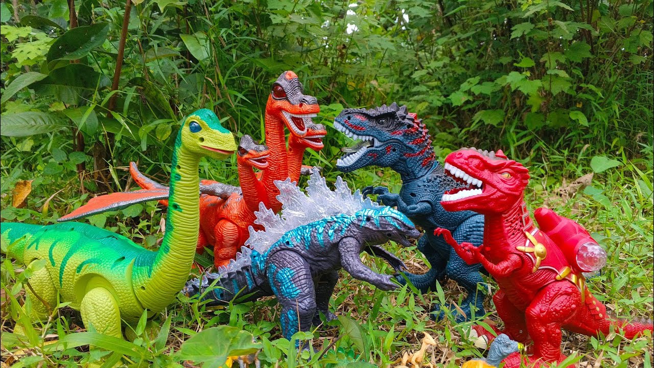 Dinosaurus Jurassic World Dominion: t-rex/ Brachiosaurus/ Brontosaurus/ monster kepala tiga/Godzilla