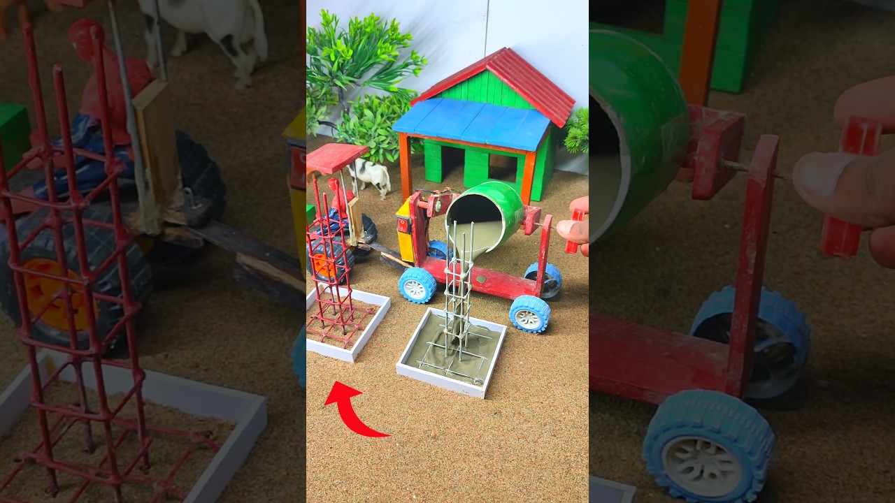 Diy mini tractor house construction | making mini house science project | tractor machine #Shorts 16