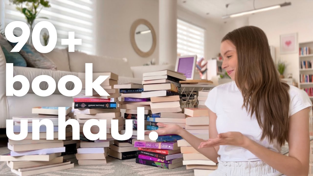 90+ BOOK UNHAUL | declutter my bookshelves with me!