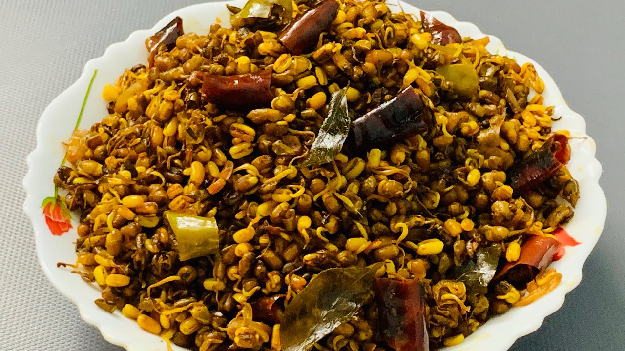 മുളപ്പിച്ച ചെറുപയർ മെഴുക്കുപുരട്ടി/Mulappicha cherupayar stir fry/Healthy Recipe/DELICIOUS RECIPES