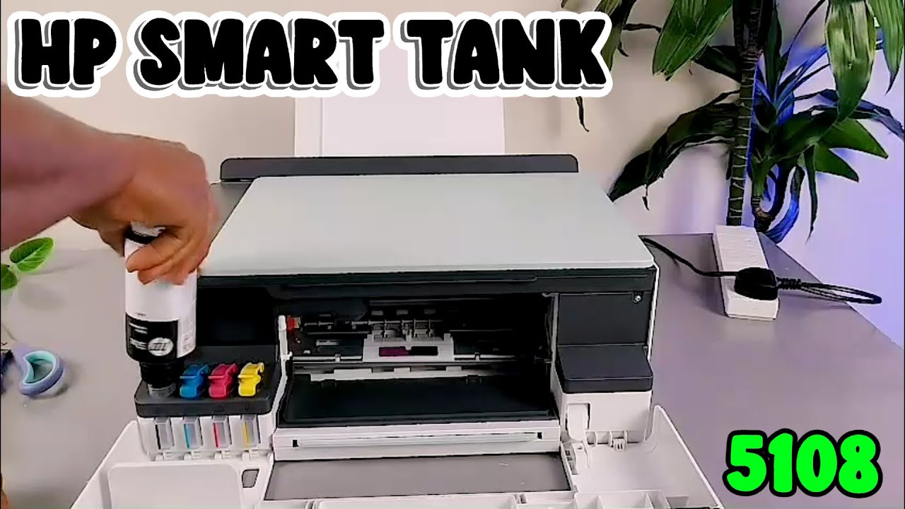 Инструкция по настройке HP Smart Tank 5108: установка чернил, печатающей головки, загрузка бумаги...