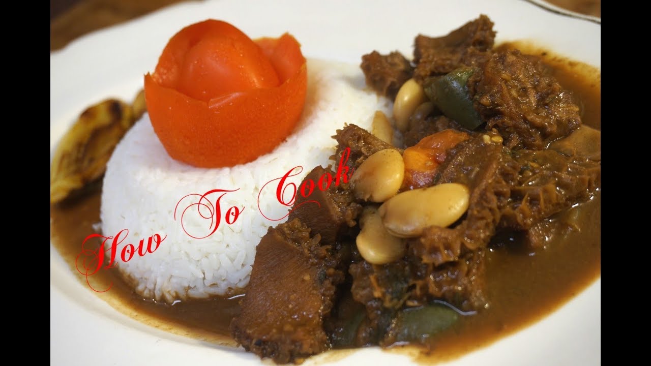HOW TO MAKE - THE BEST JAMAICAN AUTHENTIC BROWN STEWED COW TRIPE AND BEAN RECIPE 2017