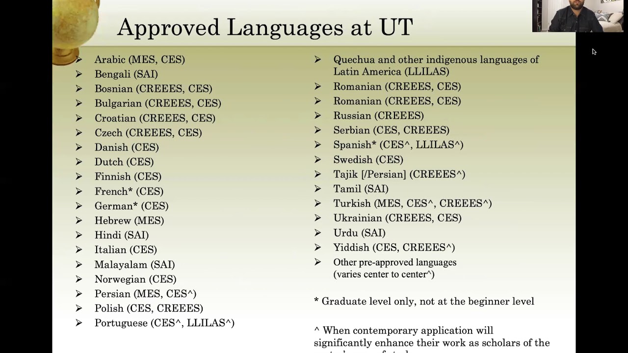 Foreign Language and Area Studies fellowships