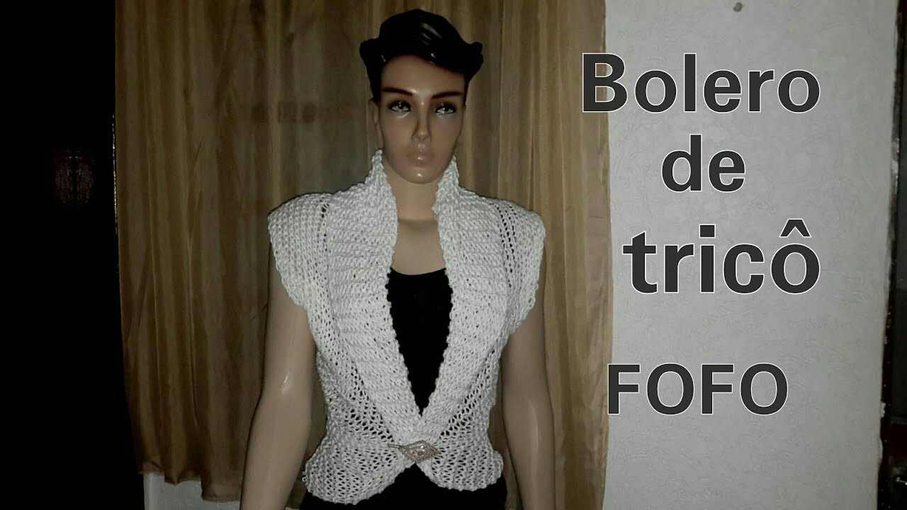 BOLERO DE TRICÔ  FOFO - APENAS 1 TRIÂNGULO E UM CACHECOL#artesanato#tricô