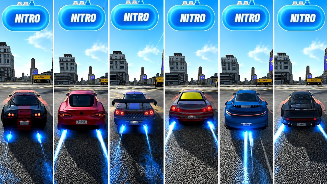 Extreme Car Driving Simulator | Cars vs Nitro! 🤯| R34,R35,MK4,MK5,C7,C8,Porsche!😱 | Which wins?🔥