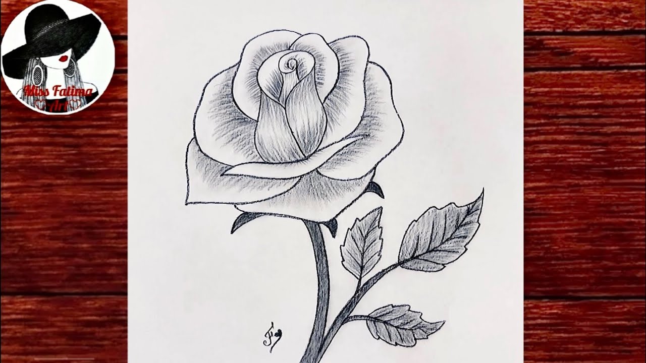 ROSE Drawing Easy 🌹| How to Draw a Rose step by step