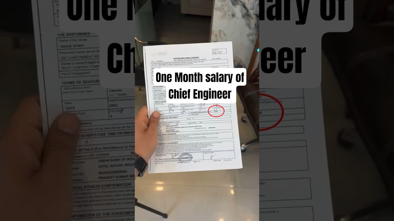 Salary of  Chief Engineer in Merchant Navy