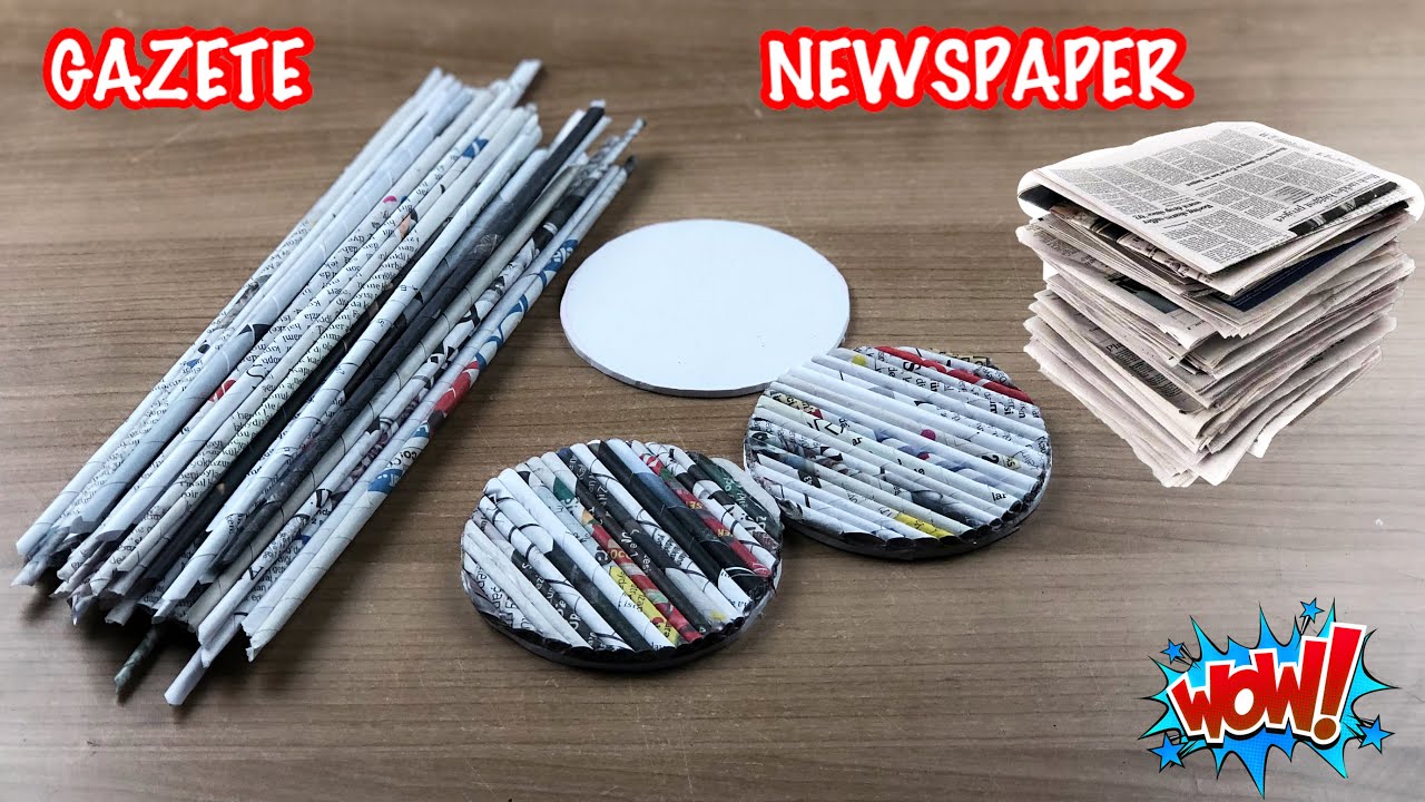 Gazete Kağıtları İle Yapılabilecek &Ccedil;ok Şık Geri D&ouml;n&uuml;ş&uuml;m Fikri // Newspaper Craft Idea / Recycle