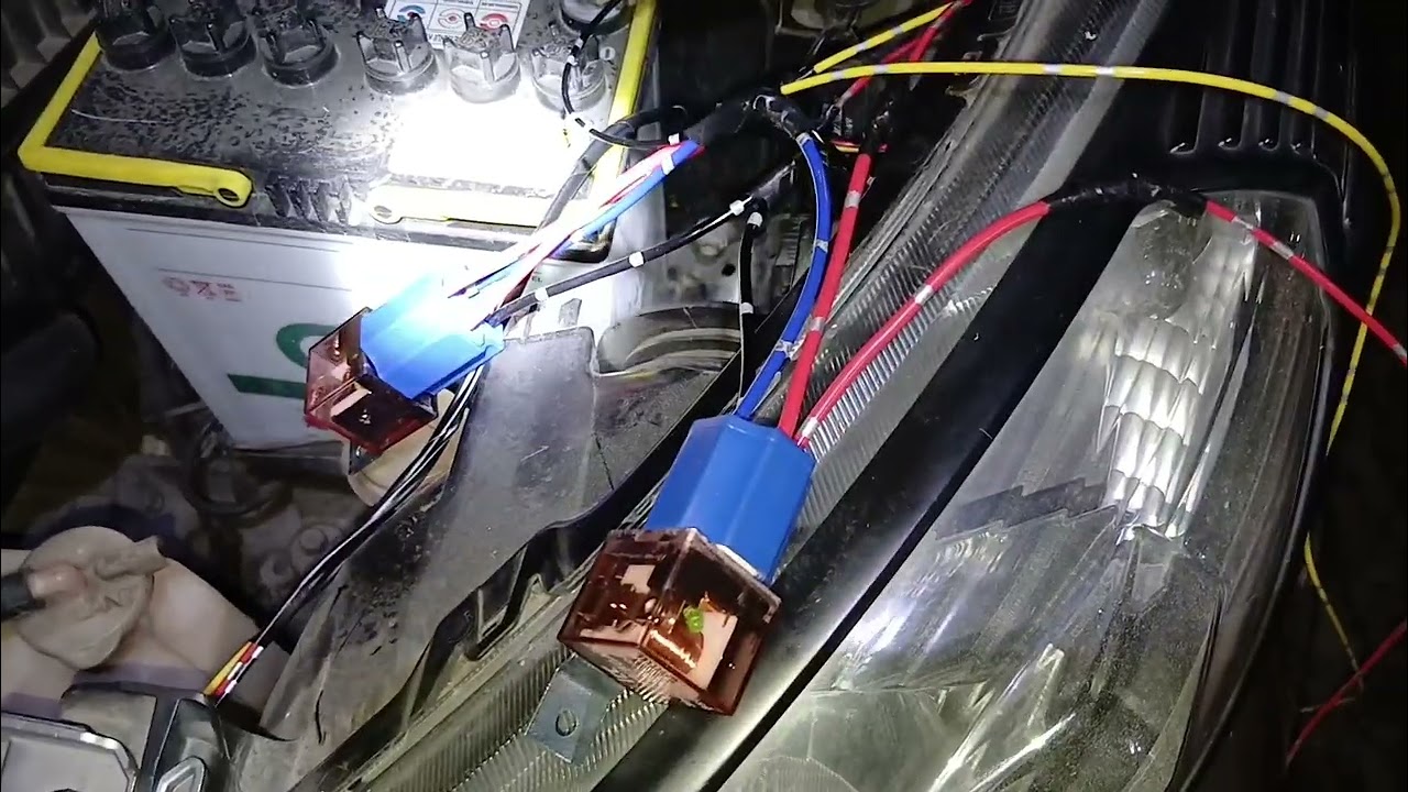 PEMASANGAN LAMPU TEMBAK LASER 3 MATA DI CAYLA SIGRA DENGAN PENGAMAN. SUPAYA ECU gk nangis