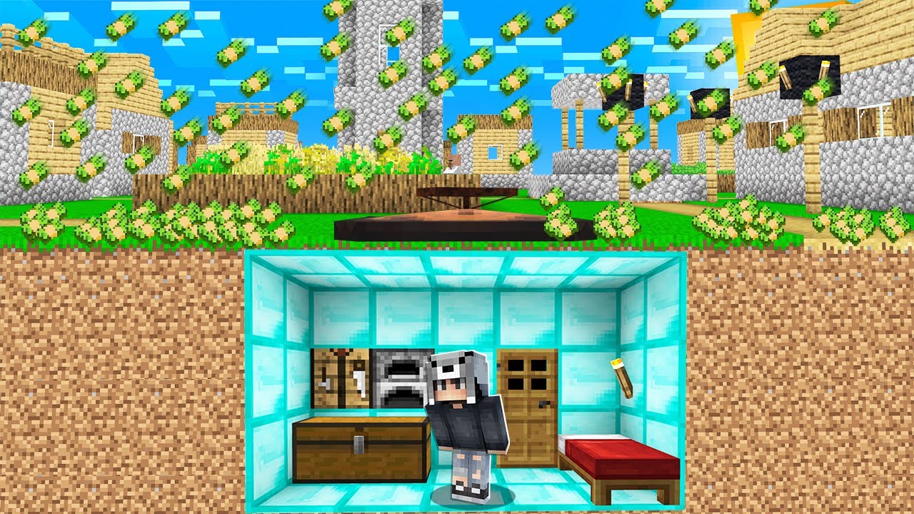 PARA YAĞMURU VS GÜVENLİ SIĞINAK 😱 - Minecraft