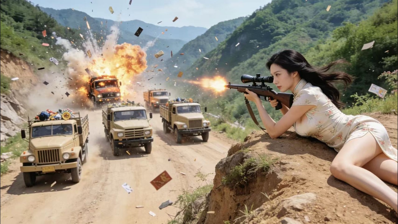 特工電影！女特工山頂埋伏，999公尺外一槍打爆日軍卡車，炸飛日軍一個連！🔥 Kung Fu  Action