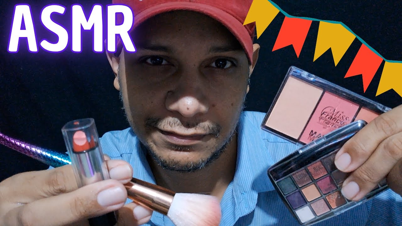 [ASMR] Maquiando você para Festa Junina (Sons de Boca, Pincel na Tela, Maquiagem) ASMR para DORMIR.