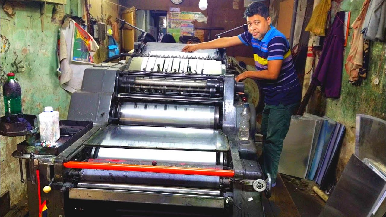 Heidelberg offset 46×64cm 18×25¼n machine working. Heidelberg offset printing. Part 3