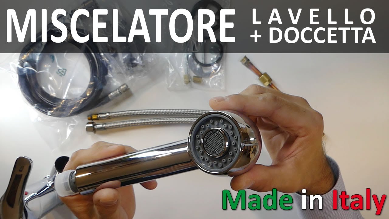Miscelatore lavello Made in Italy con doccetta estraibile