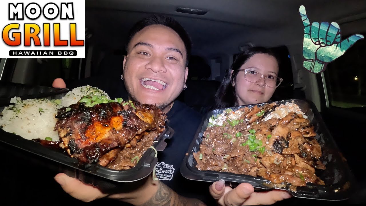 Hawaiian BBQ MUKBANG! So Good! Moon Grill Hawaiian BBQ!