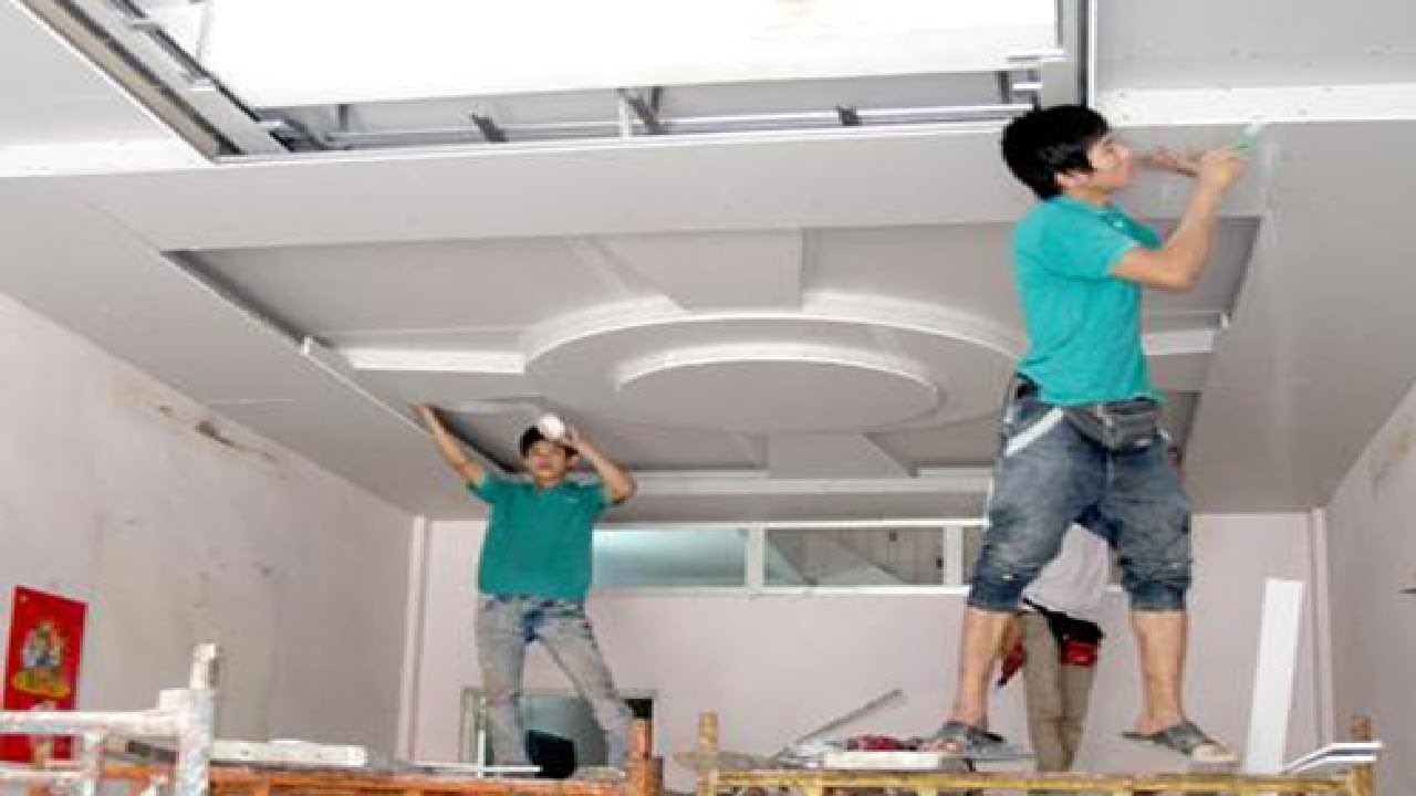 Amazing Techniques Construction Plaster Ceiling Living Room - Building House, Step By Step