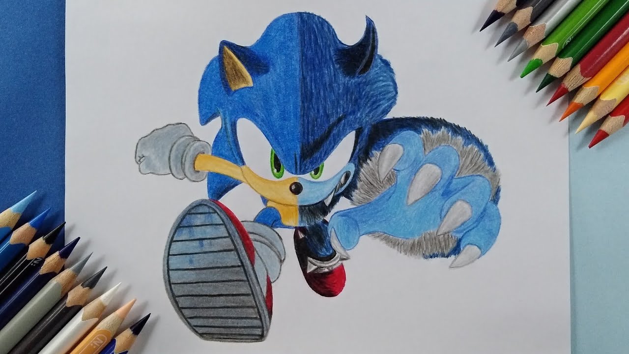 Dibujando a Sonic y Sonic the Werehog | Sonic Unleashed | Drawing Sonic and Sonic the Werehog