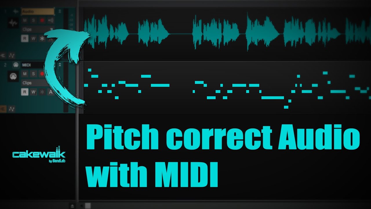 Как изменить высоту тона аудио с помощью MIDI в Cakewalk от Bandlab