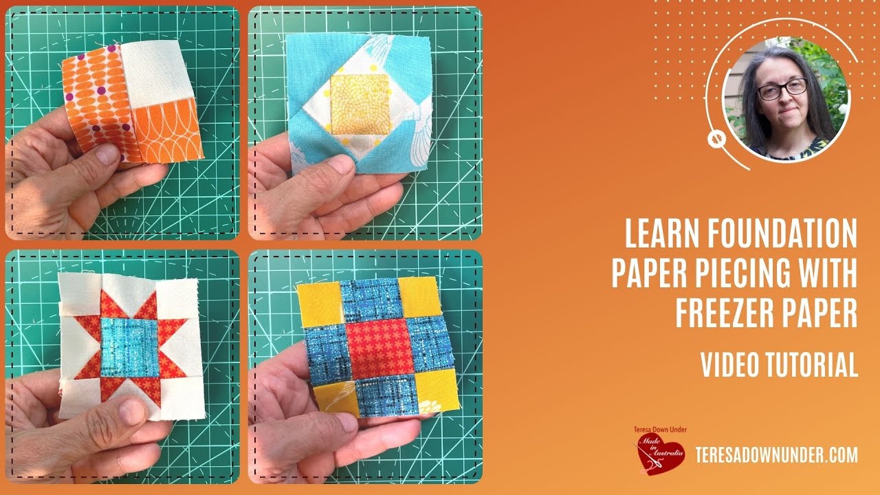 Foundation piecing with freezer paper - Hearts and Stars miniature quilt pattern