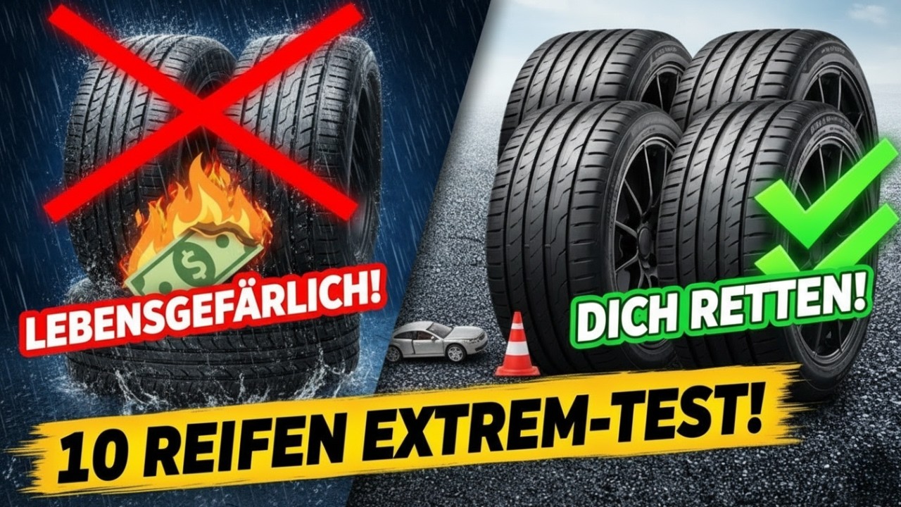 10 Reifen im extremen Test: Welche Marken lebensgefährlich sind und welche dich retten!
