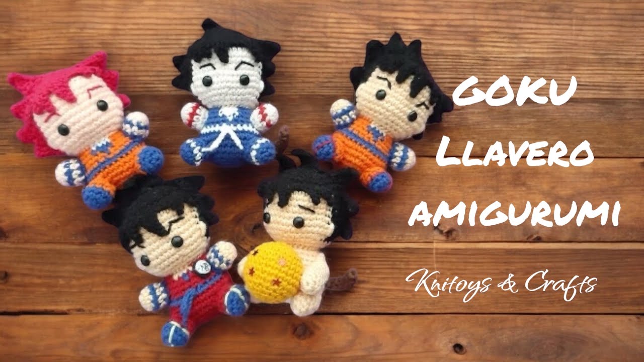 Gokú amigurumi crochet - tejemos cabeza y esfera, cosemos piezas