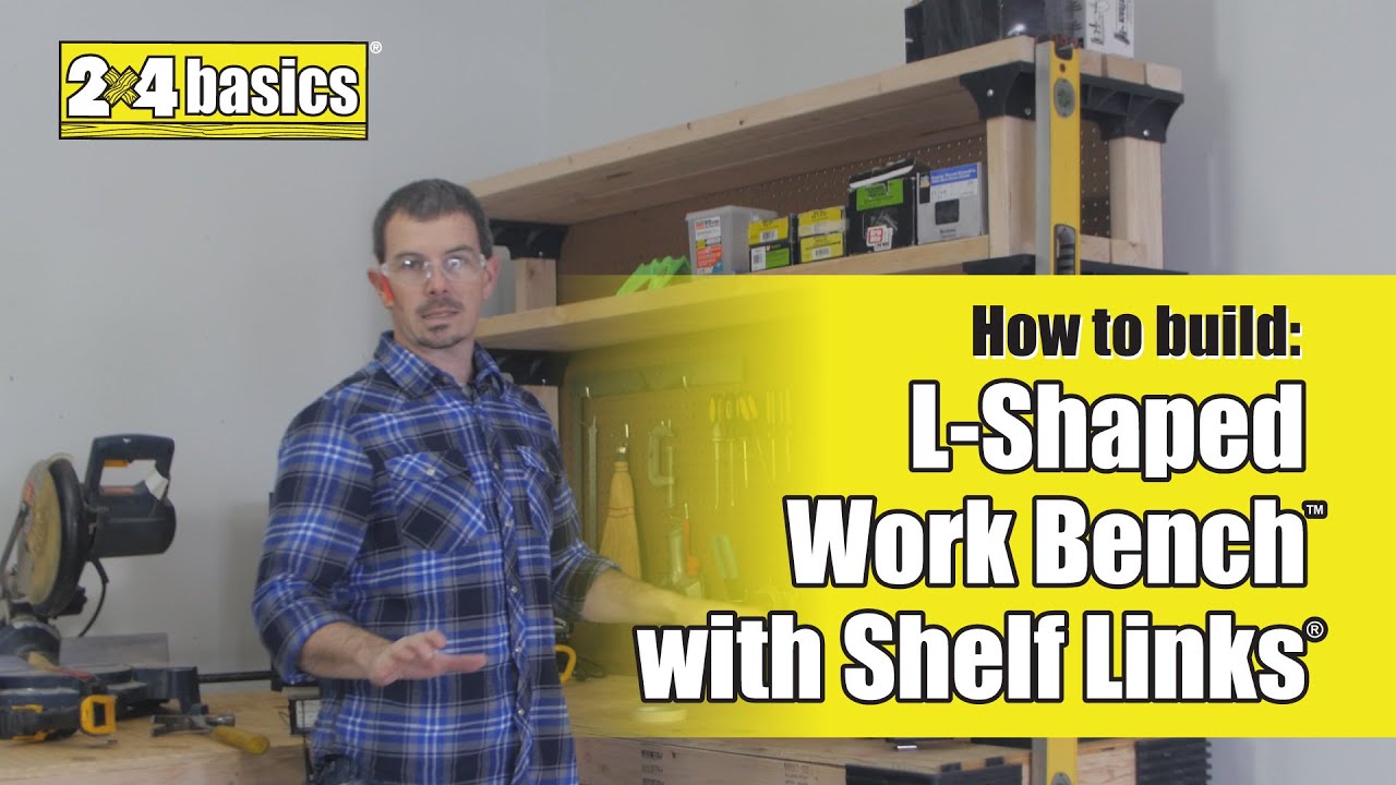 How to Build 2x4 Basics&reg; Adding Shelf Links to L-Shaped Corner Workbench 90162ONLMI