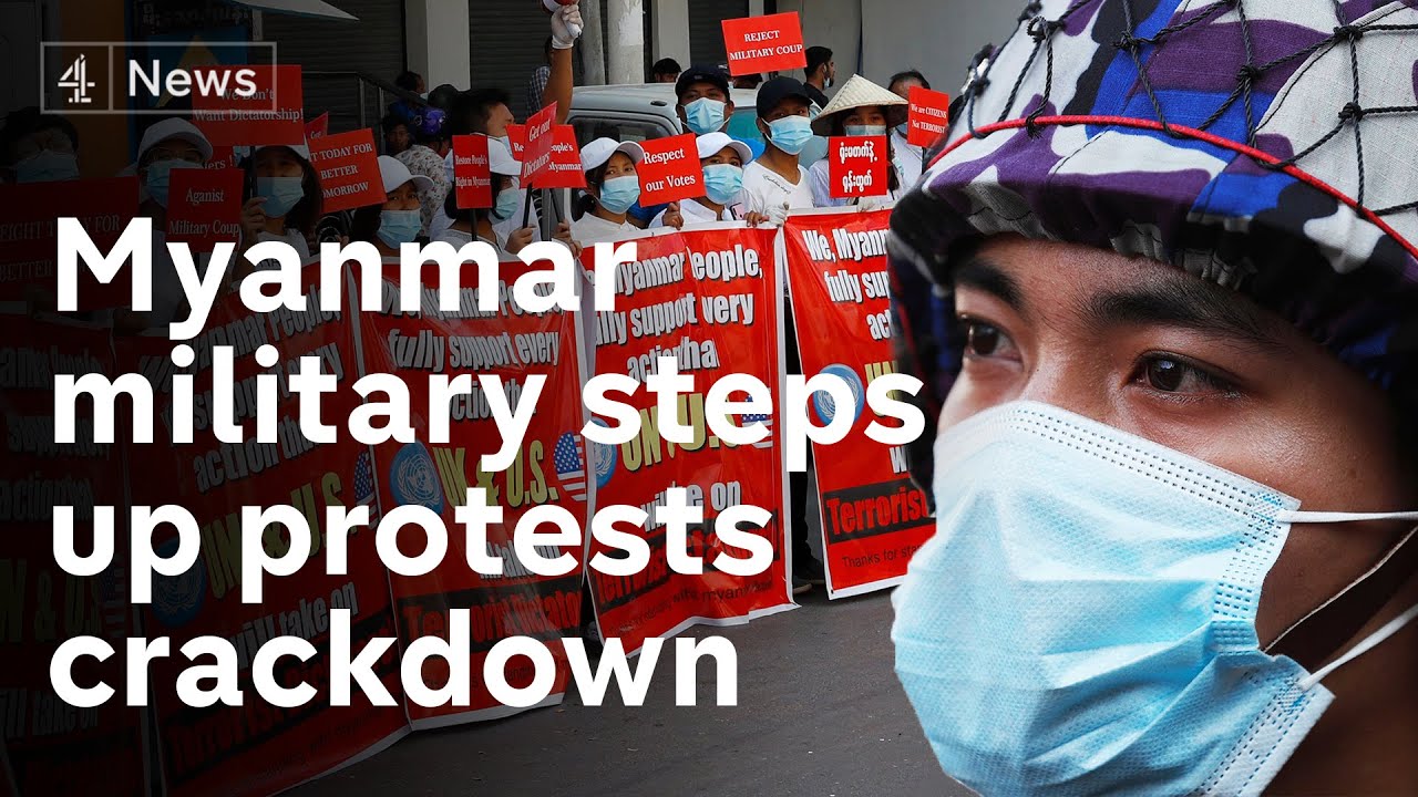 Police and troops in Myanmar use force to break up protests