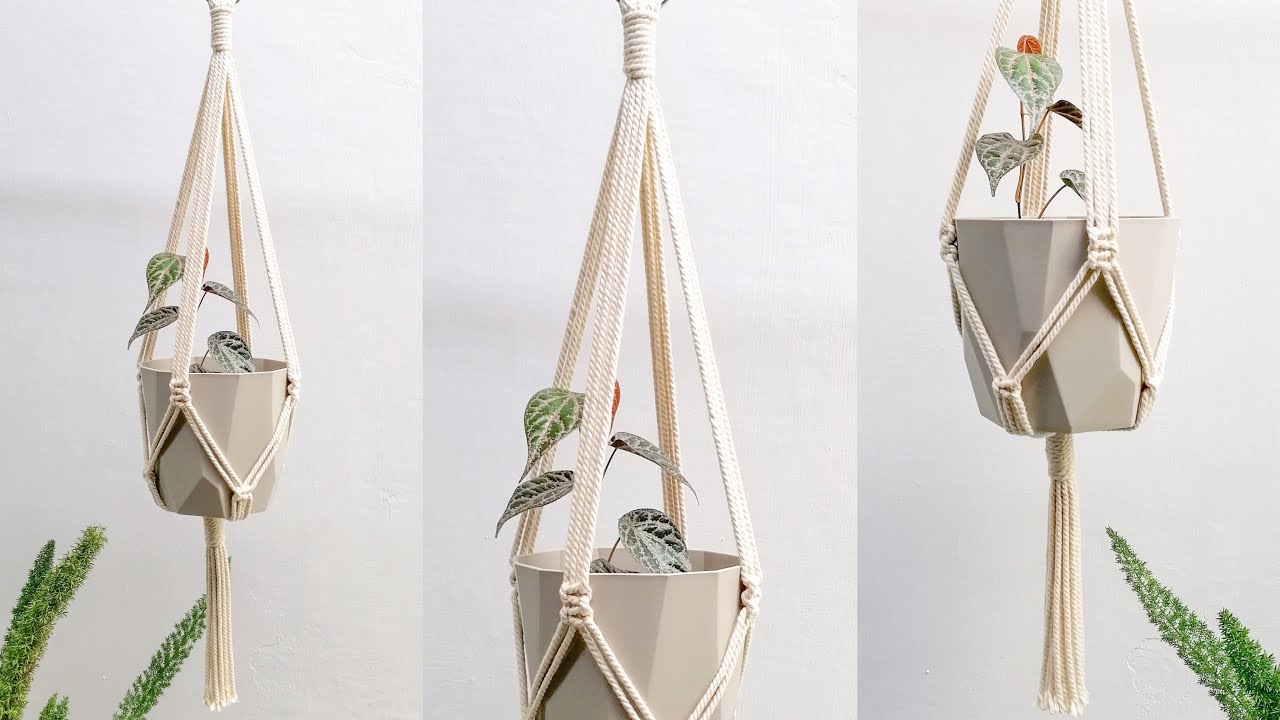 Macrame Pot Hanger Tutorial | Square Knot | Macrame Decoration