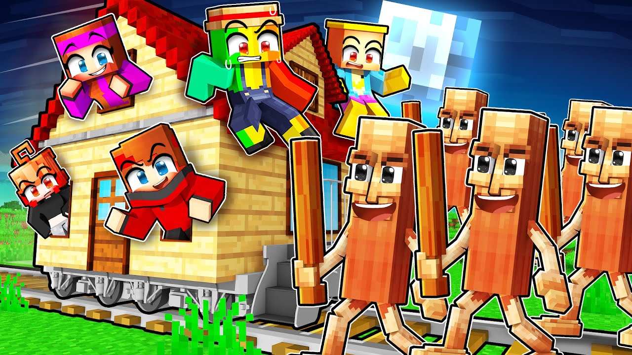 Transformer un Train en MAISON pour Attaquer les TUNG TUNG SAHUR sur Minecraft !