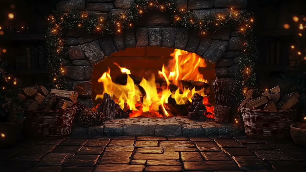 Fireplace Sounds Only 🔥 Cozy Winter Crackling Fire Ambience 4K for Sleep & Study