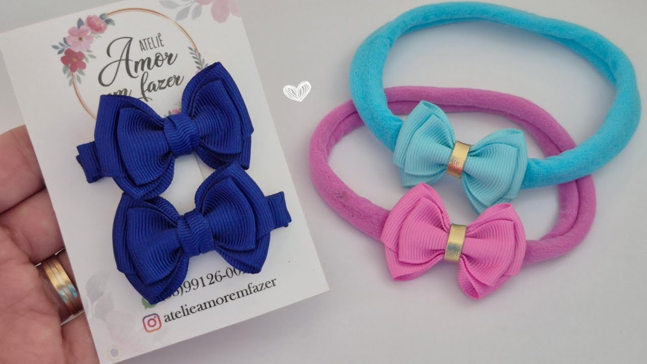 Laço fácil na Faixinha e Parzinho Jaqueline #lacofacil #diy #lacodefita #parzinho #faixinhadebe#laço