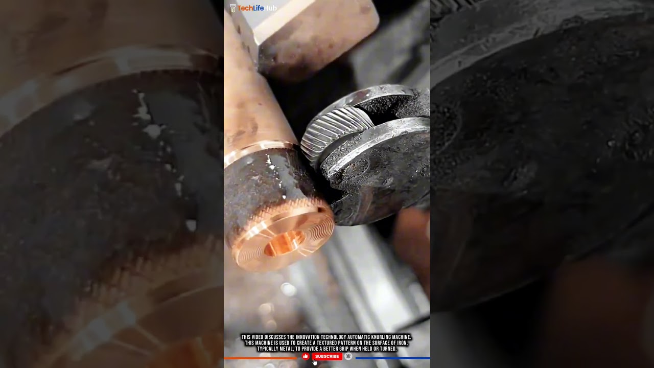 Innovation Technology Machining: Automated Knurling Machine, Strong & Precise Pattern. #tech