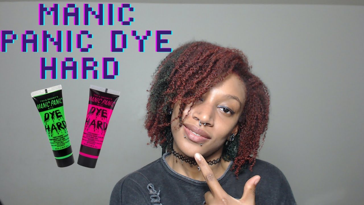Trying Manic Panic Dye Hard Gel On Natural Hair| Pink And Green Temporary Color Gel On Natural Hair