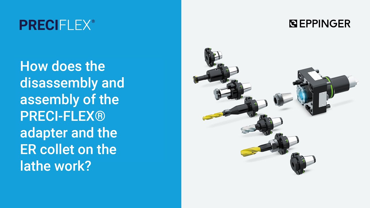 How does the disassembly & assembly of the PRECI-FLEX® adapter and the ER collet on the lathe work?