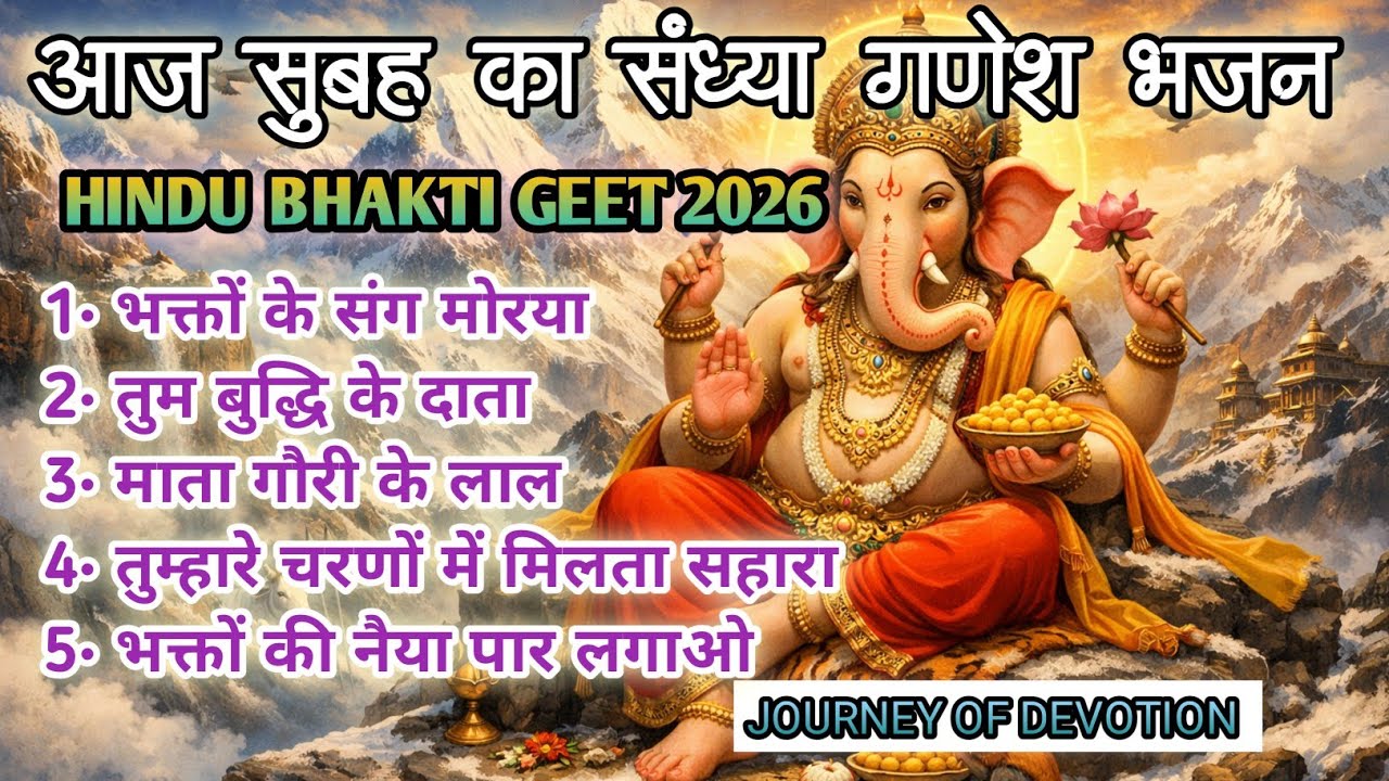 आज सुबह का संध्या गणेश भजन । HINDU BHAKTI GEET 2026 | GANESH BHAJAN | JOURNEY OF DEVOTION 🤗