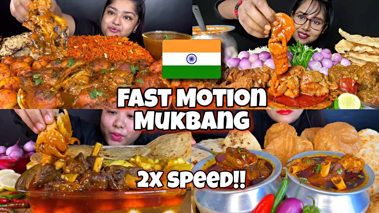 2x speed!🔥ASMR When Indian Mukbangers Going Crazy for Foods🇮🇳 Fast Motion Mukbang Eating Compilation