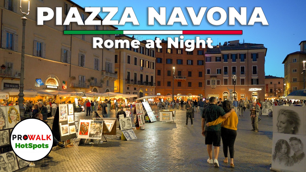 Piazza Navona at Night - Rome, Italy Tour [2024]