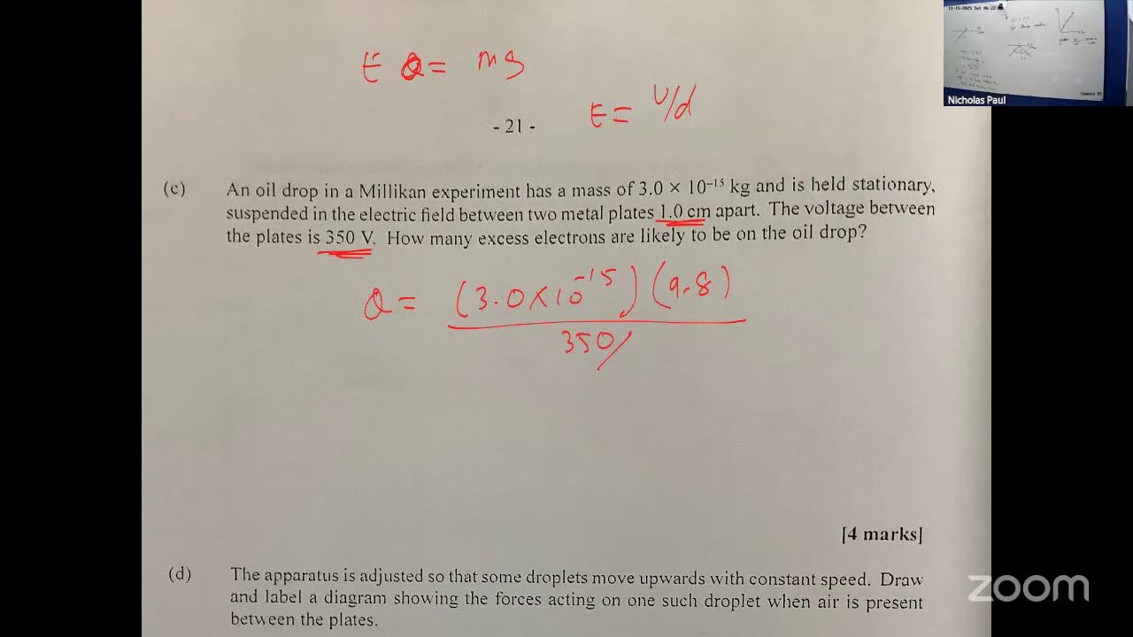 Unit 2 Physics Millikan oil drop