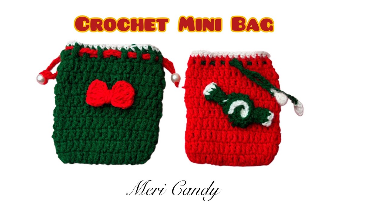 How to Crochet Mini Gift 🎁 Bag | Crochet Christmas Gift Bags for Beginners |