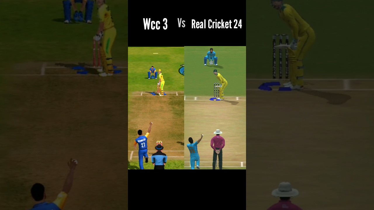 Wcc3 vs Real Cricket 24 🔥|Bumrah Bowling Action Comparison #shorts #gaming