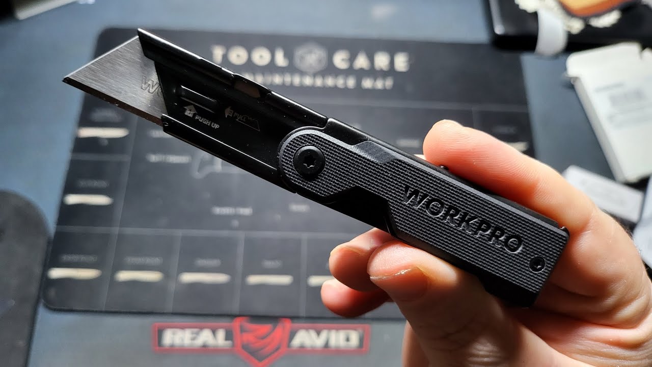 Набор из 3 складных универсальных ножей WORKPRO с рукояткой из G10 и канцелярским ножом.